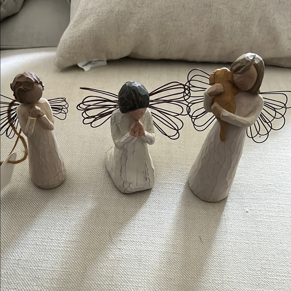 Willow Tree Angel of Friendship, Angel of prayer and Angel of Wishes Figurines